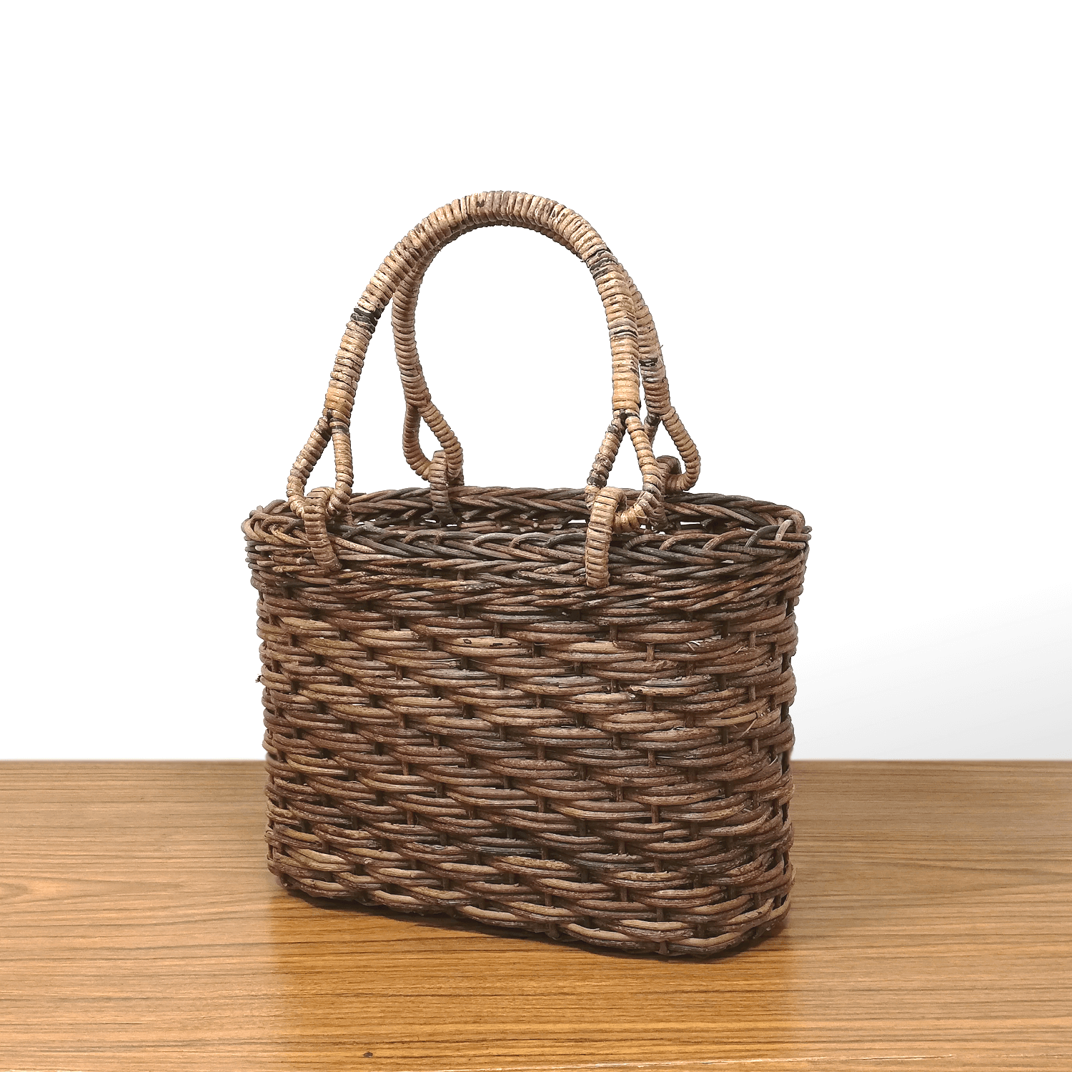 あけび-かごバッグ｜ほら編み｜小サイズ｜小判底