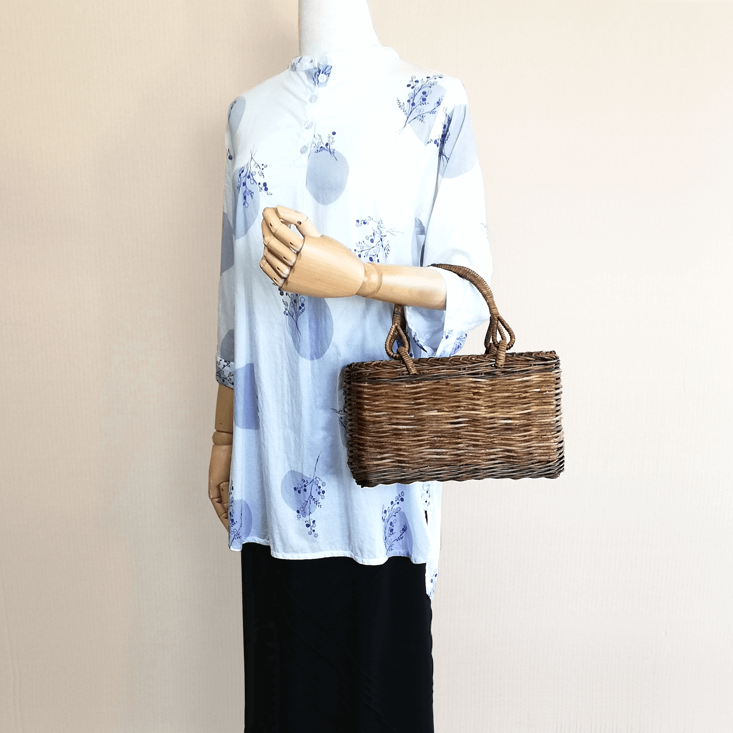 割引｜あけび-かごバッグ｜仲々編み｜小サイズ｜四角底｜浅型｜国産