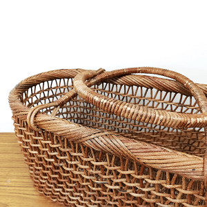 割引｜あけび-かごバッグ｜こだし編み｜大サイズ｜小判底｜浅型｜国産
