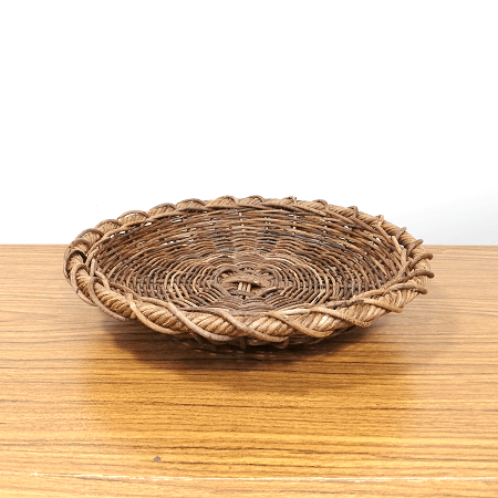 一点-あけびかご｜丸皿｜菓子器｜菓子皿｜並編み｜中サイズ｜円型へ