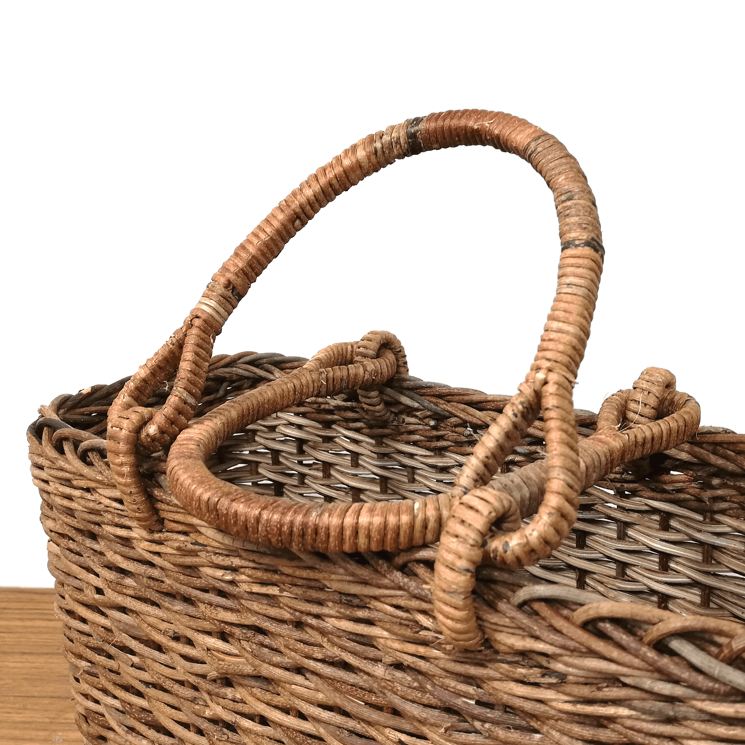 一点物｜あけび-かごバッグ｜小松編み｜中サイズ｜四角底｜薄型｜青森