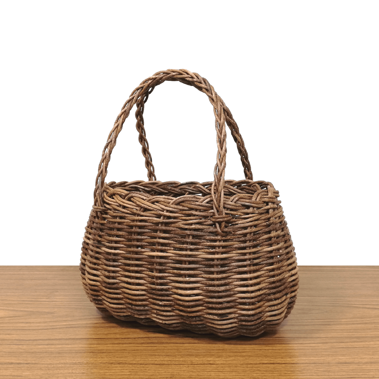 ぎ*】様 ハンドメイド あけびかごバッグ ブラウン 約39cm x 31cm x ぎ