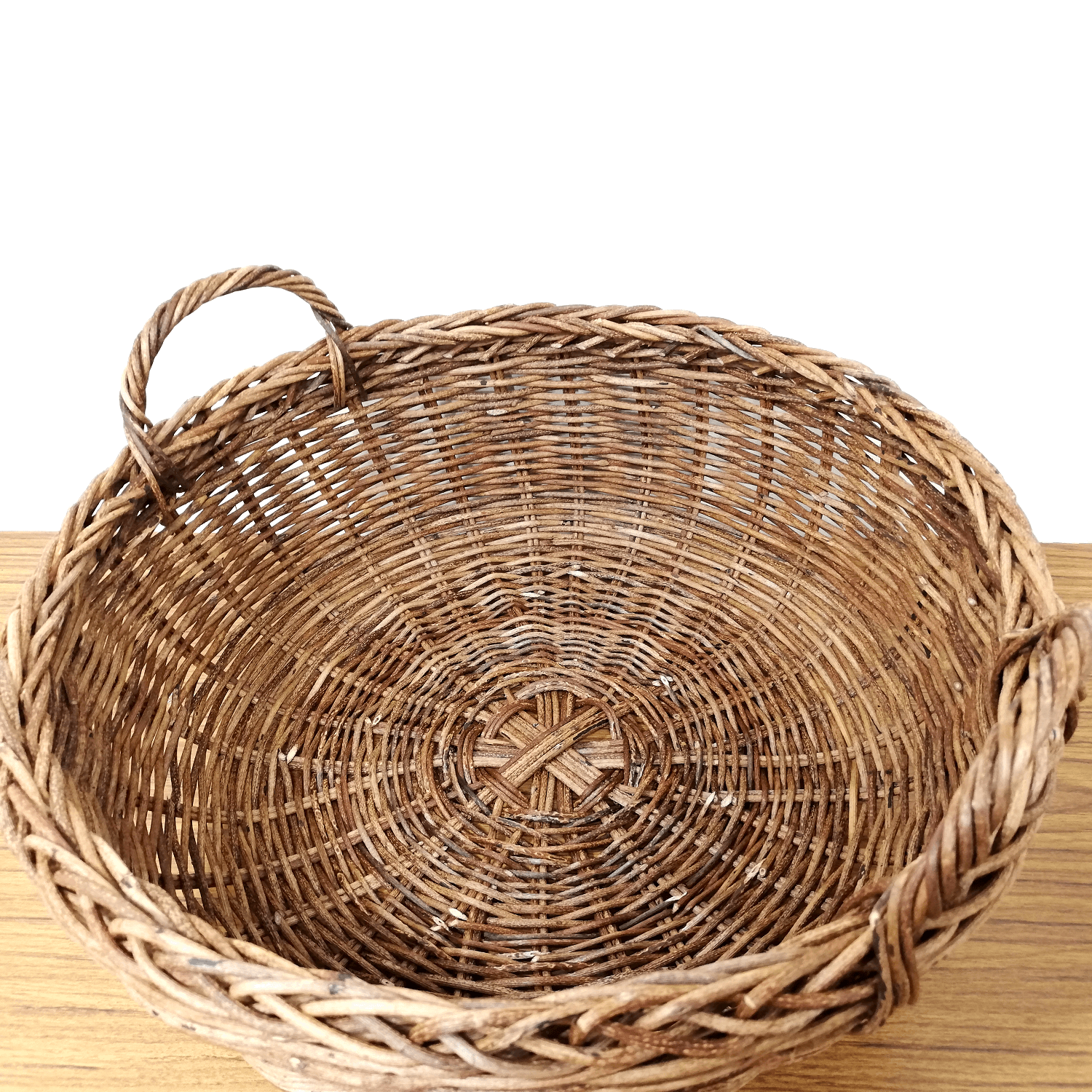 一点物｜あけびかご｜バスケット｜並編み｜大サイズ｜円型｜耳付