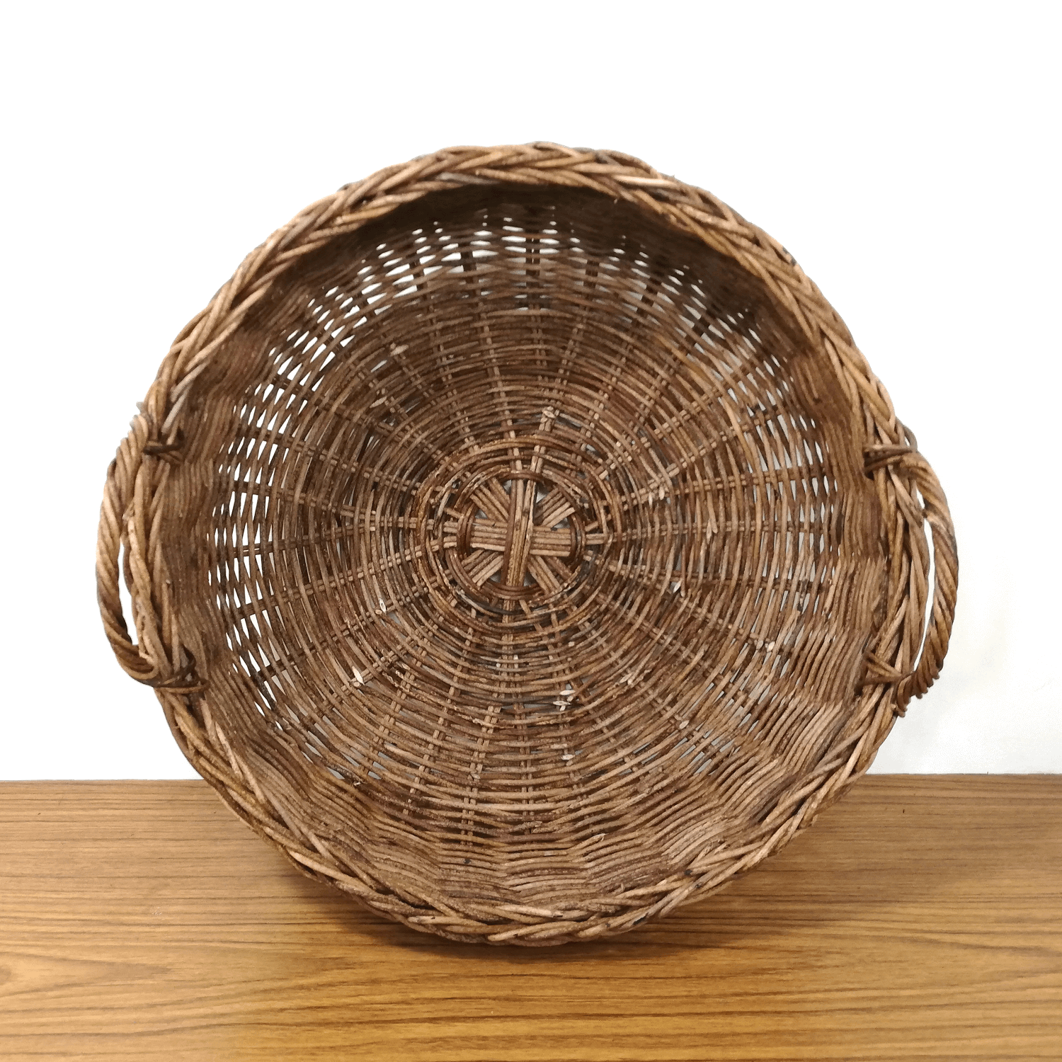 一点物｜あけびかご｜バスケット｜並編み｜大サイズ｜円型｜耳付