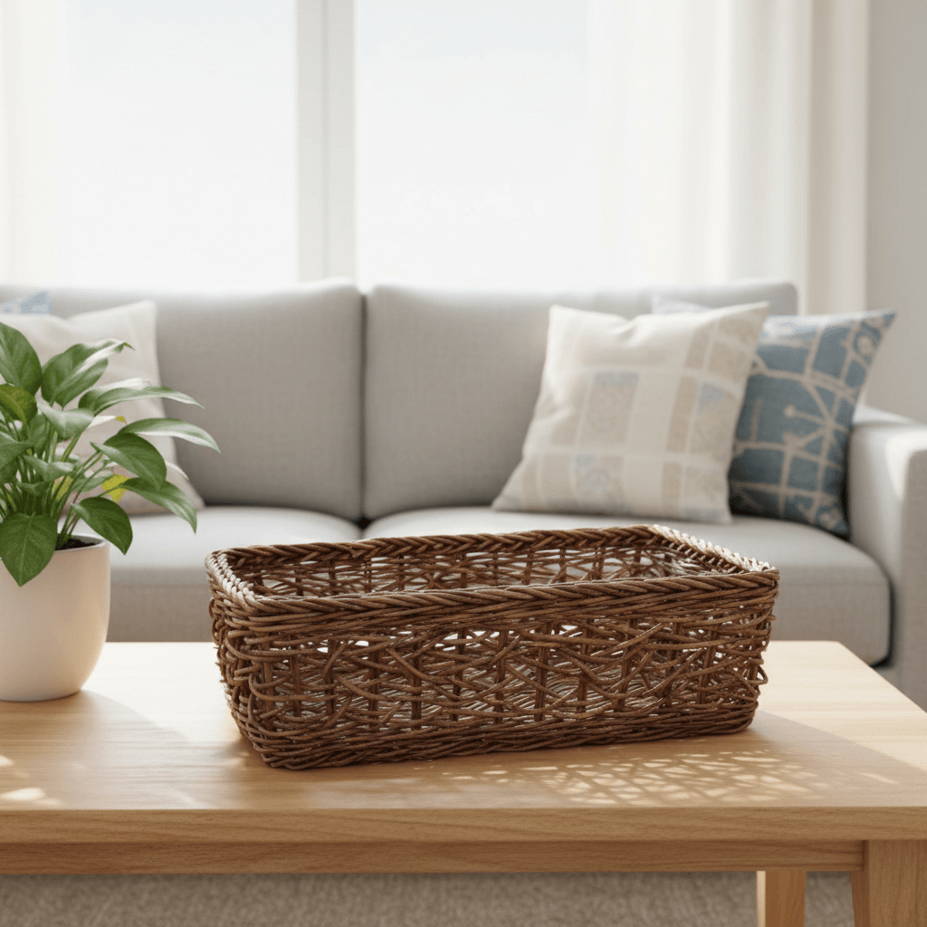 一点物｜あけびかご｜バスケット｜乱れ編み｜長方形｜小物入れ｜収納