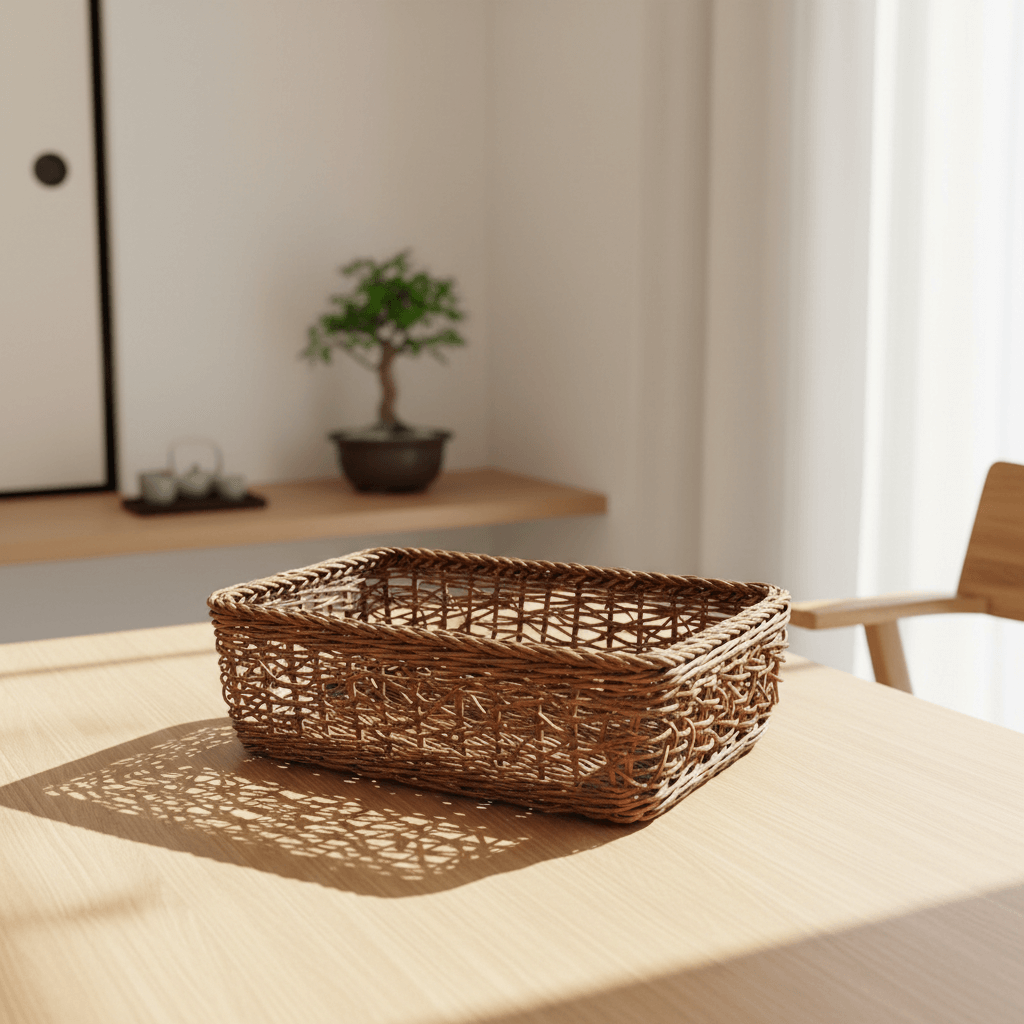 一点物｜あけびかご｜バスケット｜乱れ編み｜長方形｜小物入れ｜収納