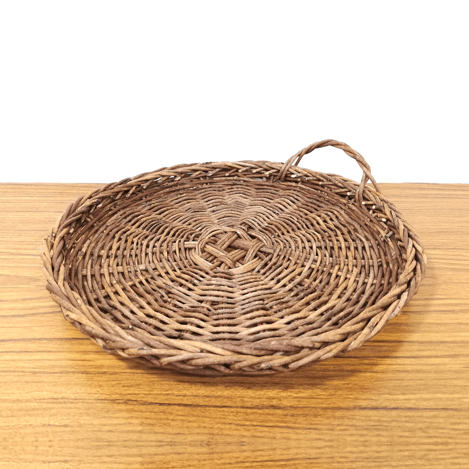 あけび蔓細工｜丸皿・トレイ｜おぼん｜飾り台｜中サイズ｜円型｜耳付き