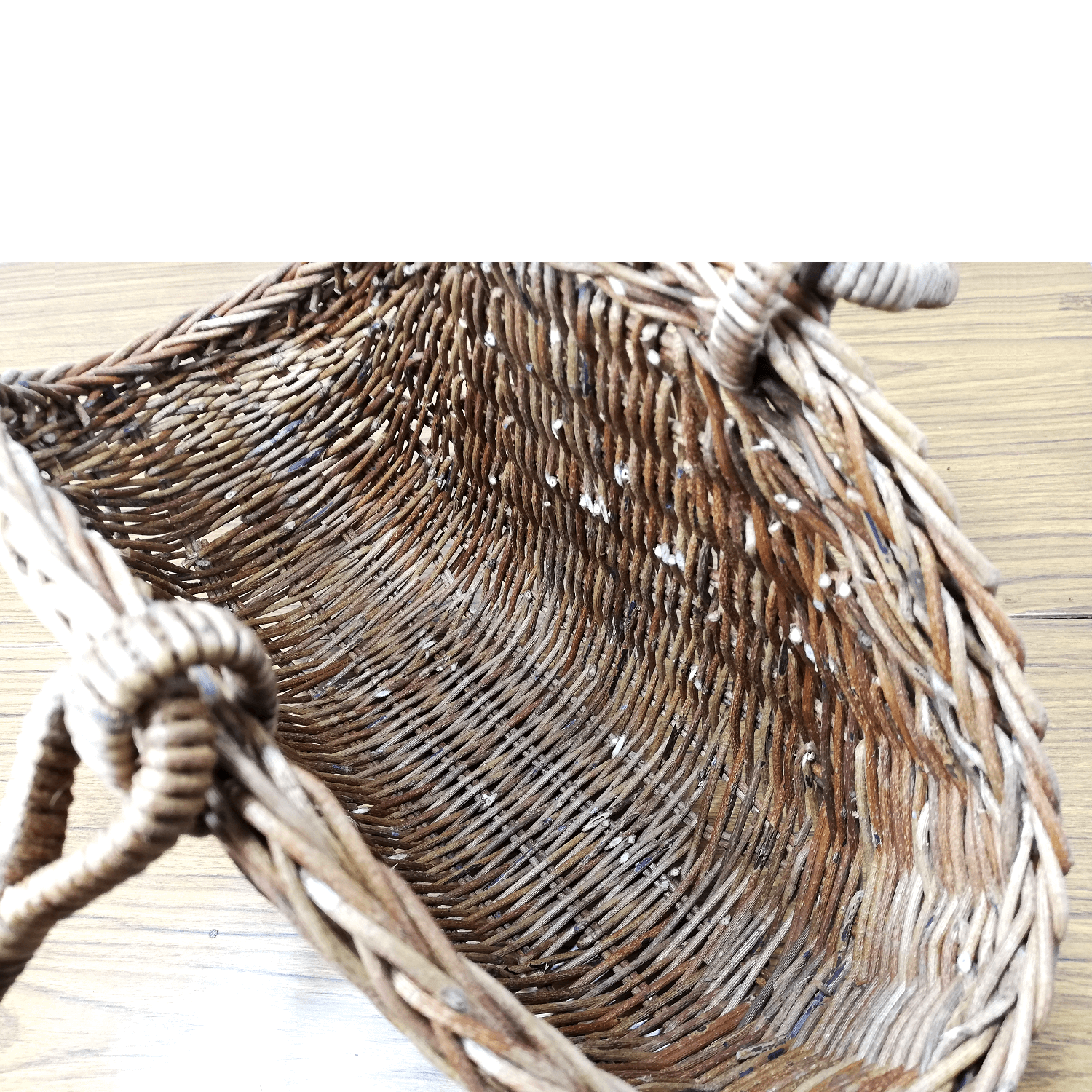 一点物｜あけび-かごバッグ｜織り編み｜中サイズ｜舟底｜ブラウンポッケ