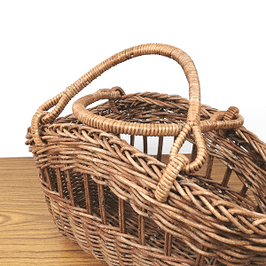 一点物｜あけび-かごバッグ｜並編み｜透かし模様｜小サイズ｜舟底｜山