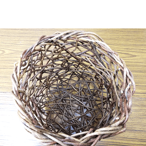 あけび アケビ かご ごみ箱 鉢カバー 巻物立て 一点物｜あけびかご｜寸胴｜くずかご｜ゴミ箱｜乱れ編み｜中サイズ｜鉢