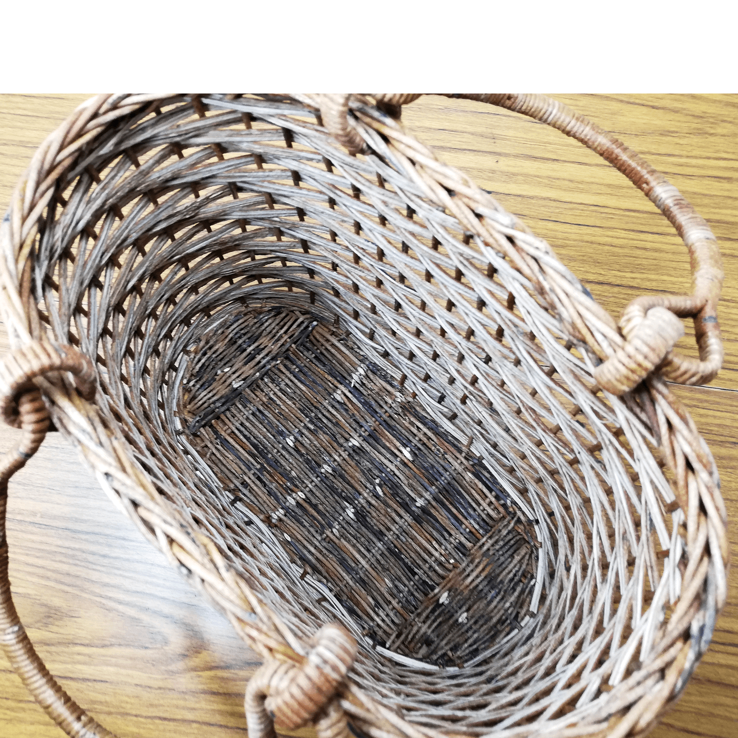 あけび-かごバッグ｜ほら編み｜小サイズ｜小判底｜ブラウンポッケ