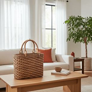 あけび-かごバッグ｜ほら編み｜中サイズ｜小判底｜青森県のあけびかご