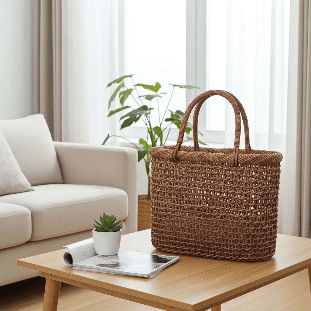 あけび-かごバッグ｜こだし編み｜中サイズ｜小判底｜青森県のあけび