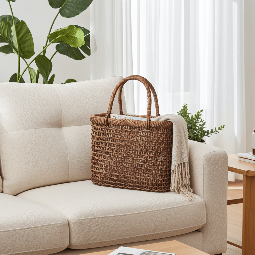 あけび-かごバッグ｜こだし編み｜中サイズ｜小判底｜青森県のあけび