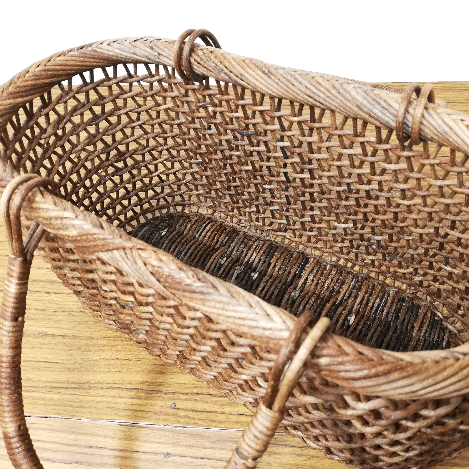 あけび-かごバッグ｜こだし編み｜中サイズ｜小判底｜浅型｜青森県の