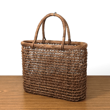 定番-あけび-かごバッグ｜こだし編み｜中サイズ｜小判底｜薄型へ