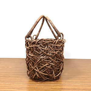 あけび-かごバッグ｜乱れ編み｜中サイズ｜四角底｜浅型｜青森県の